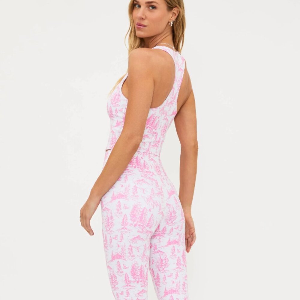 Piper Legging and Tank Set Pink Powder Toile |  Beach Riot - Picture 3 of 4
